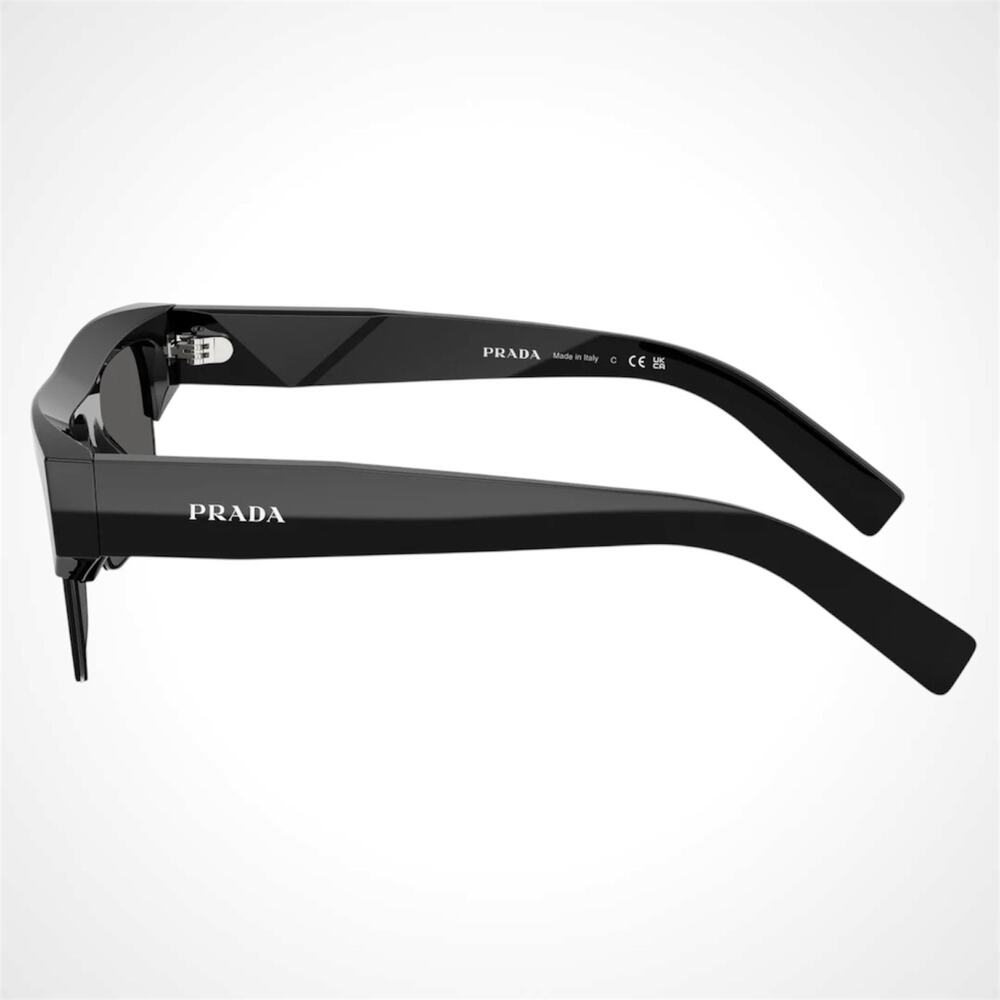 New PRADA Sunglasses Black Square Letter Logo Mens 55-18-145mm - Picture 3 of 5